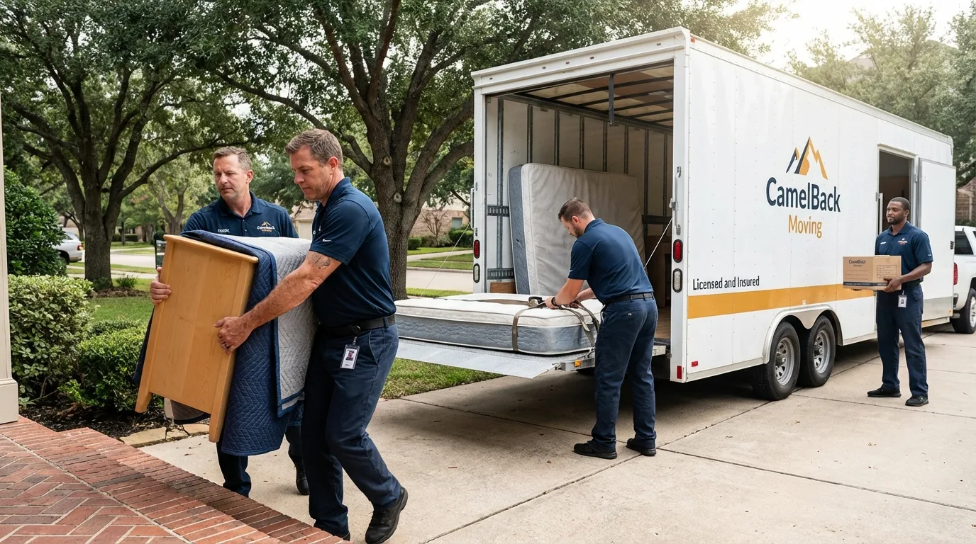 Crew loading residential truck for cross-state move from Stoneboro, PA